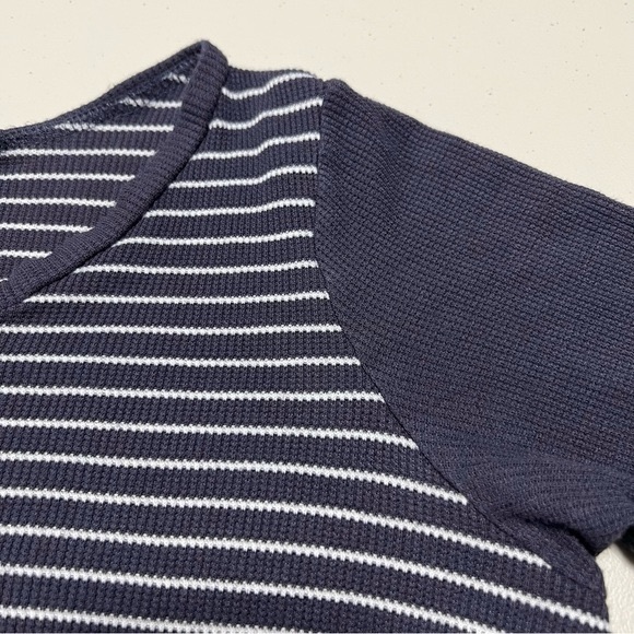 Anthropologie Lazy Days by Papercrane Waffle Knit Stripe Oversized - Picture 6 of 8